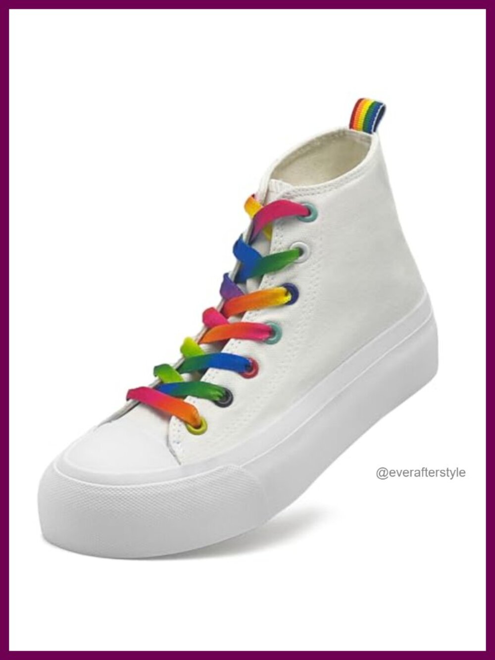 Women's Platform Canvas Sneakers High Top Lace-Up Comfortable Shoes